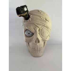 Zuru Large Plastic Skull and Dinosaur Pirate Halloween Lights Up Speaks WORKS!